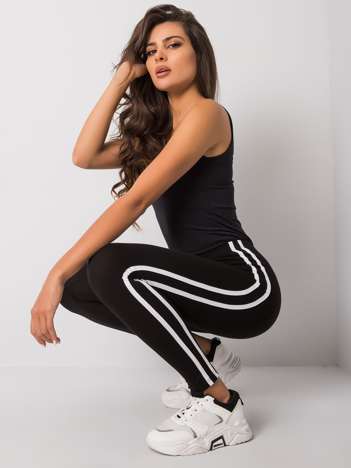 Black Leggings with Lavrence Stripes