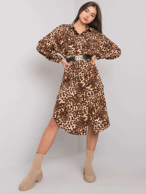 Beige Leopard Dress Tida OCH BELLA