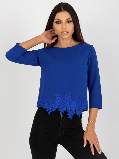 Cobalt Women's Formal Blouse with Lace 