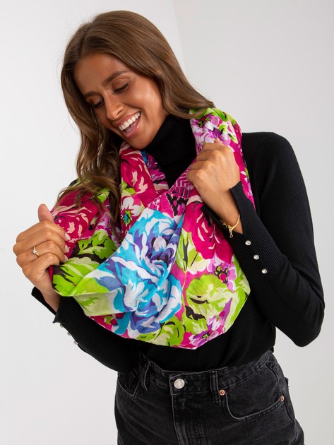 Fuchsia cotton wrap with floral pattern 