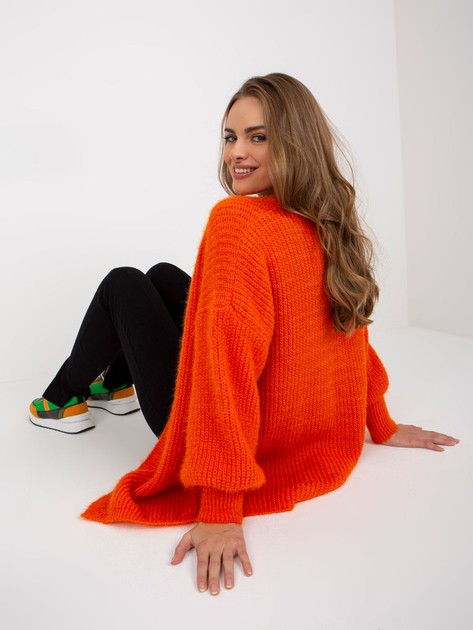 Orange fluffy cardigan with OCH BELLA wool 