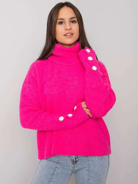 Pink women's turtleneck sweater Emrie RUE PARIS