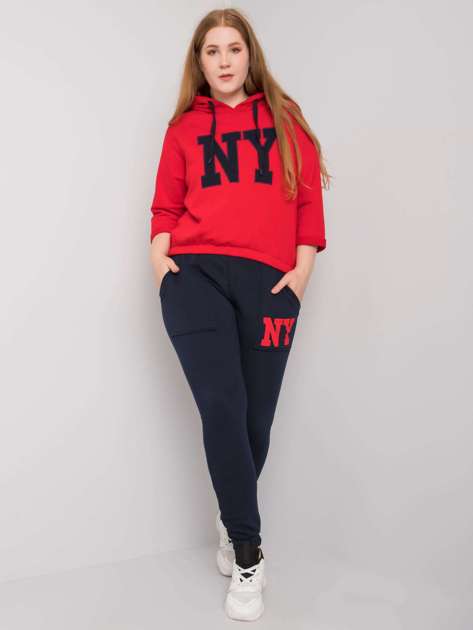 Red and navy blue casual set Lillynn